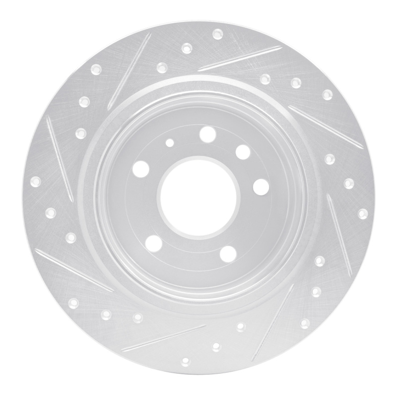 Saab 9-5 Brake Rotor (1) - Rear Right - R1 Concepts - Drilled & Slotted - Silver - `99-`10